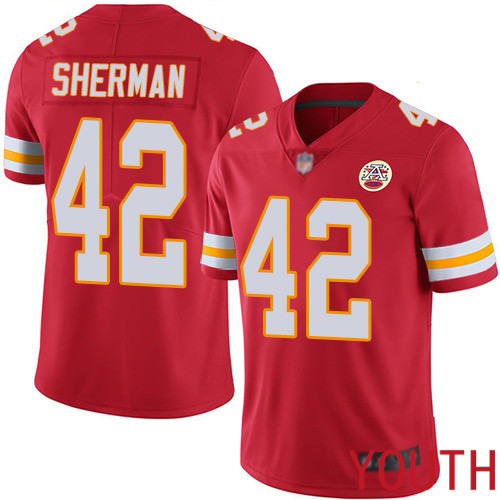 Youth Kansas City Chiefs #42 Sherman Anthony Red Team Color Vapor Untouchable Limited Player Nike NFL Jersey->nfl t-shirts->Sports Accessory